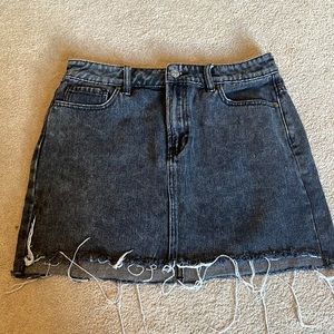 Distressed Black Jean Skirt